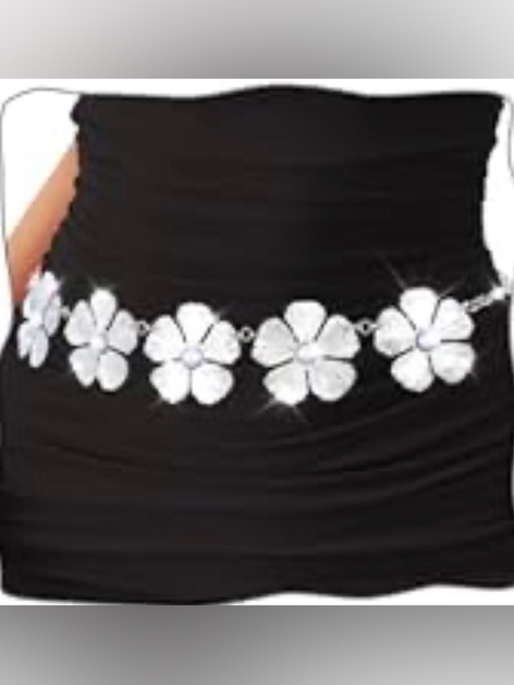 Silver Floral Chain Belt - Women Accessories